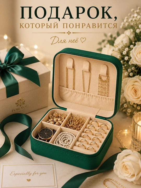 Шкатулка для хранения украшений и колец