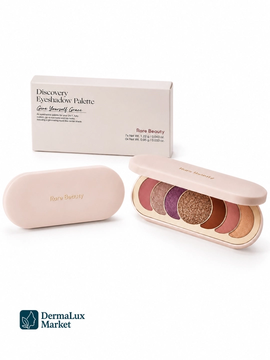 Ko‘z makiyaji uchun Rare Beauty paletkasi, Give Yourself Grace, mat va shimmer ranglar