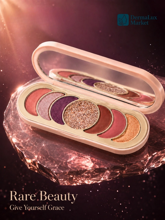 Ko‘z makiyaji uchun Rare Beauty paletkasi, Give Yourself Grace, mat va shimmer ranglar