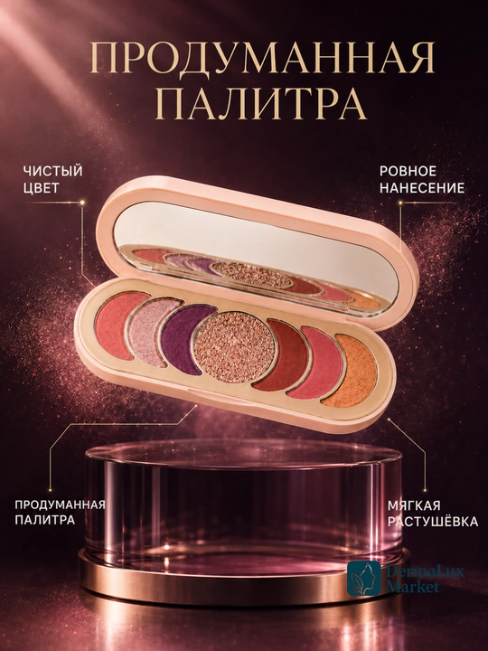 Ko‘z makiyaji uchun Rare Beauty paletkasi, Give Yourself Grace, mat va shimmer ranglar
