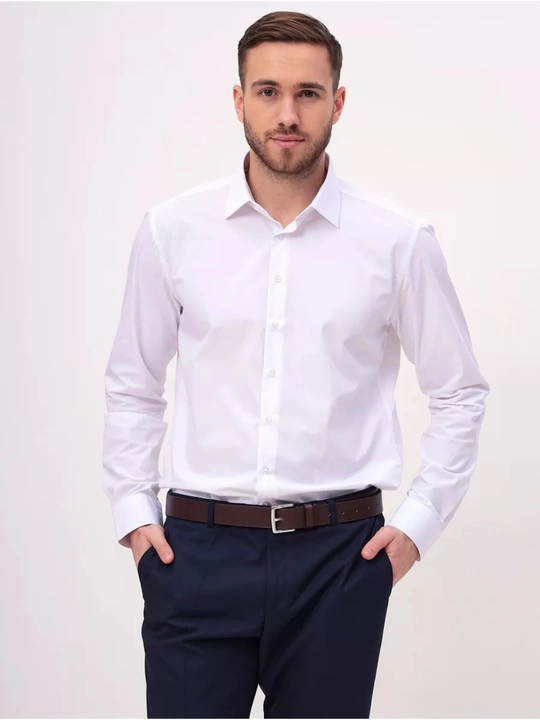 Рубашка мужская белая, рубашка с длинным рукавом для офиса, берите на 1 размер больше