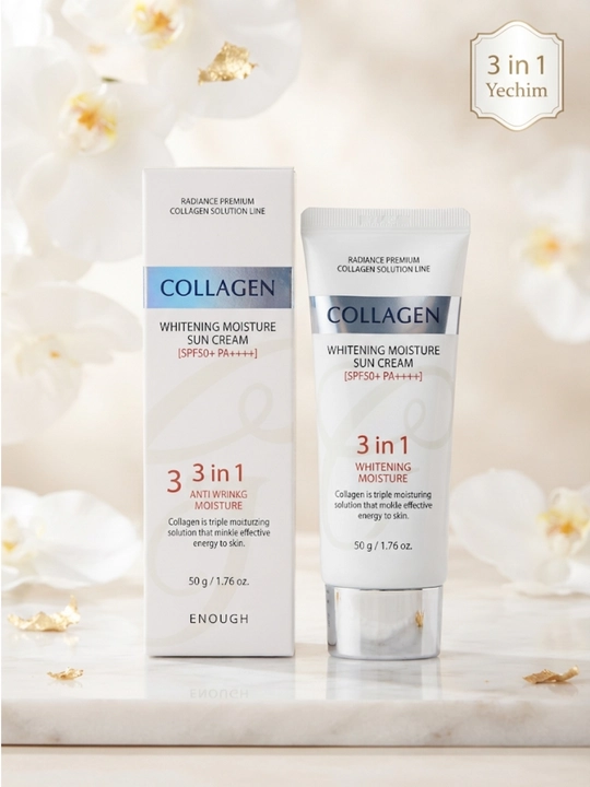 Enough Collagen Whitening Moisture Sun Cream SPF 50+ PA++++ 50 g kollagenli quyosh kremi - 