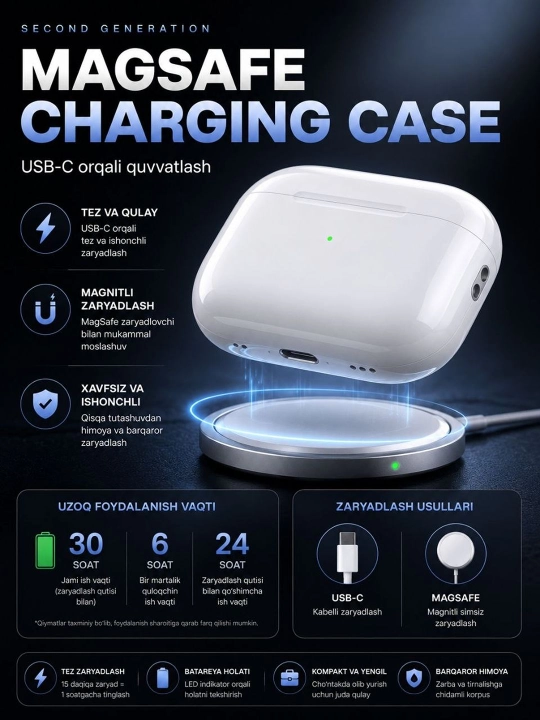 Simsiz quloqchinlar Earphone, iPhone va Android uchun naushnik - 