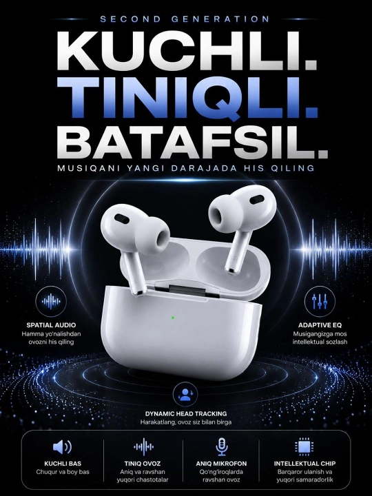 Simsiz quloqchinlar Earphone, iPhone va Android uchun naushnik