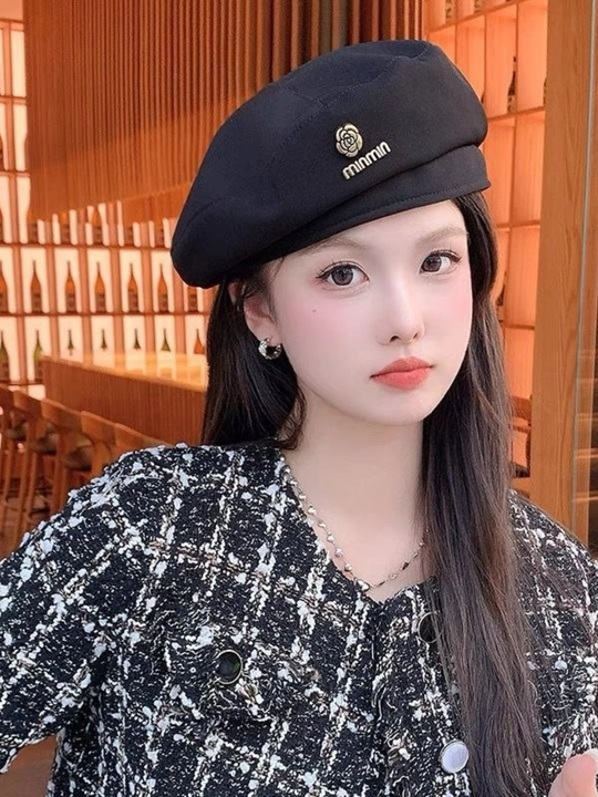 Ayollar va qizlar uchun beret, qishki qalin qalpoq, dumaloq to‘qilgan, ikki qavat, klassik - 