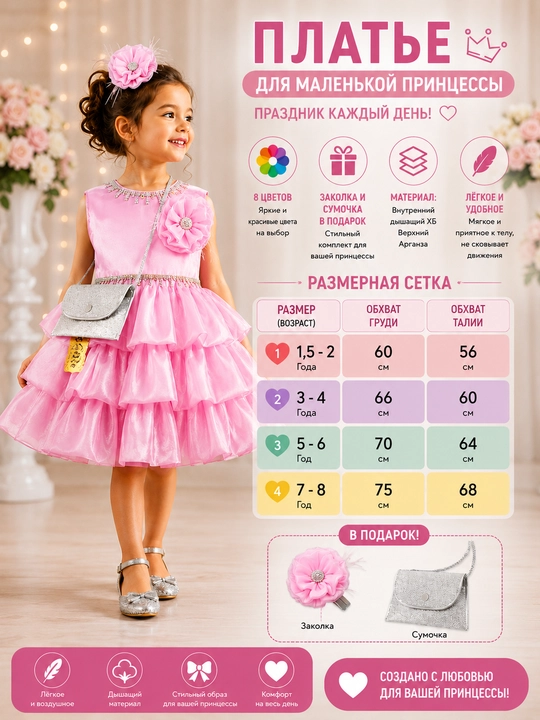 Нарядное платье для девочки, детский сарафан