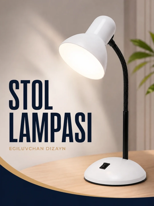 Stol lampasi, sozlanadigan stol yoritgichi, o‘qish va dars qilish uchun chiroq - 