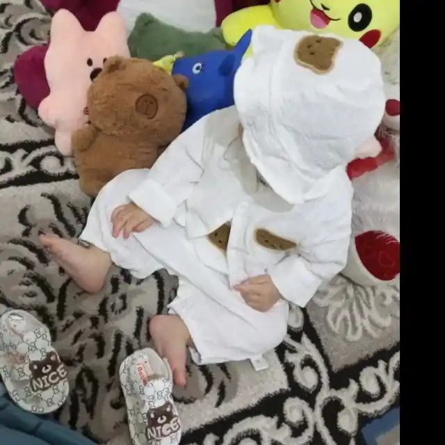 Yozgi yengil muslin to‘plami chaqaloqlar uchun, to‘plamda: panama, kofta va kombinezon