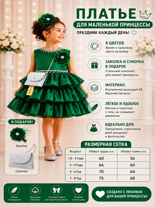 Нарядное платье для девочки, детский сарафан
