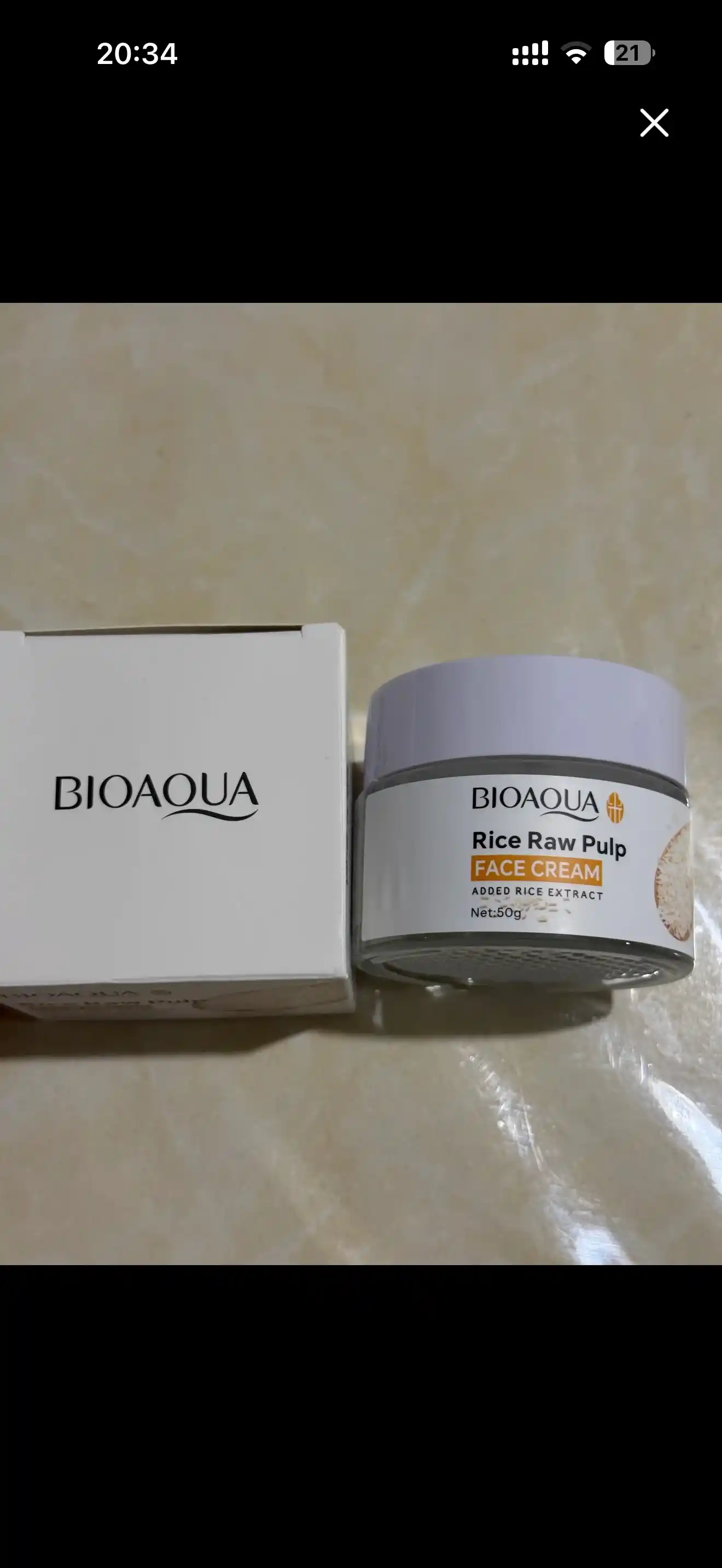 Bioaqua guruch ekstraktli yuz uchun krem, namlantiruvchi krem, 50 g