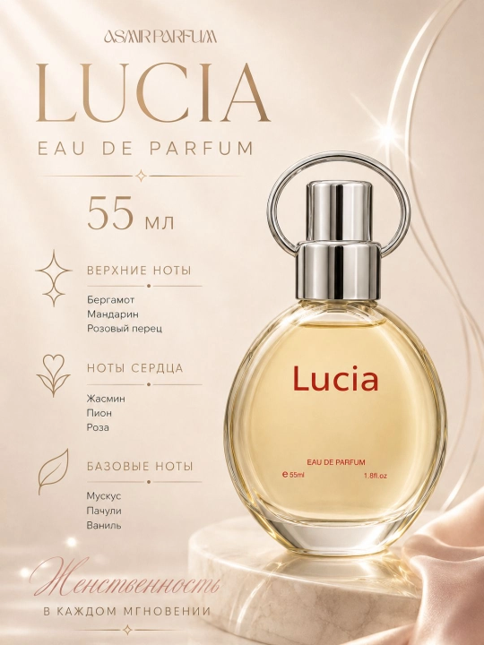 Lucia — парфюм для женщин и девушек, летнее женское очарование, 55 мл - 