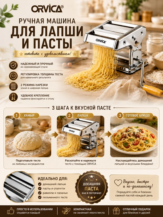 Orvica ORM-990 qo‘lda ishlatiladigan ugra kesish va xamir yoyish mashinasi