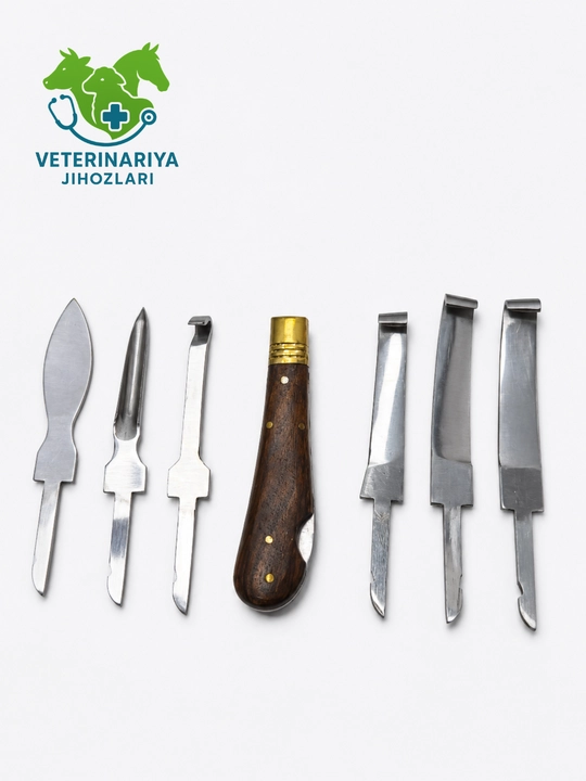 Veterinariya Chorva hayvonlari uchun tuyoq kesish pichoq to‘plami, 6 tig‘li - 