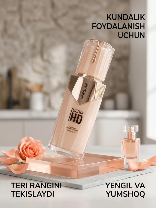 Tonal krem SIHEGLAN Ultra HD Full Coverage yuzdagi kamchiliklarni to'liq berkituvchi