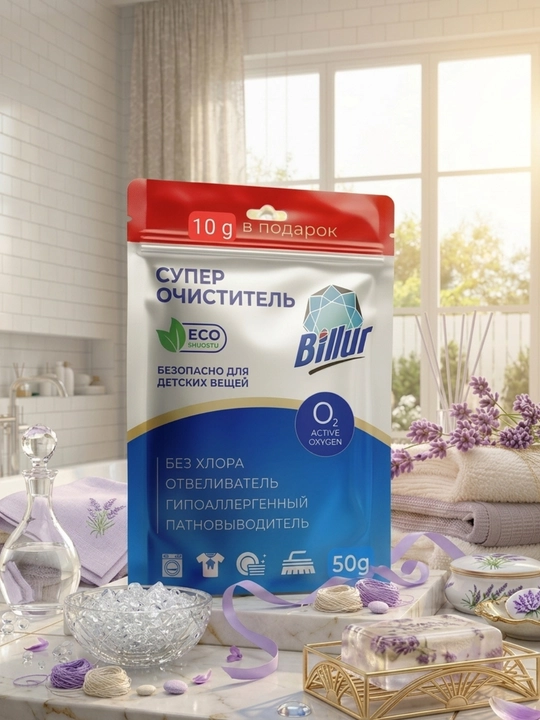 Кислородный пятновыводитель и отбеливатель Billur "Супер Очиститель", 50 г