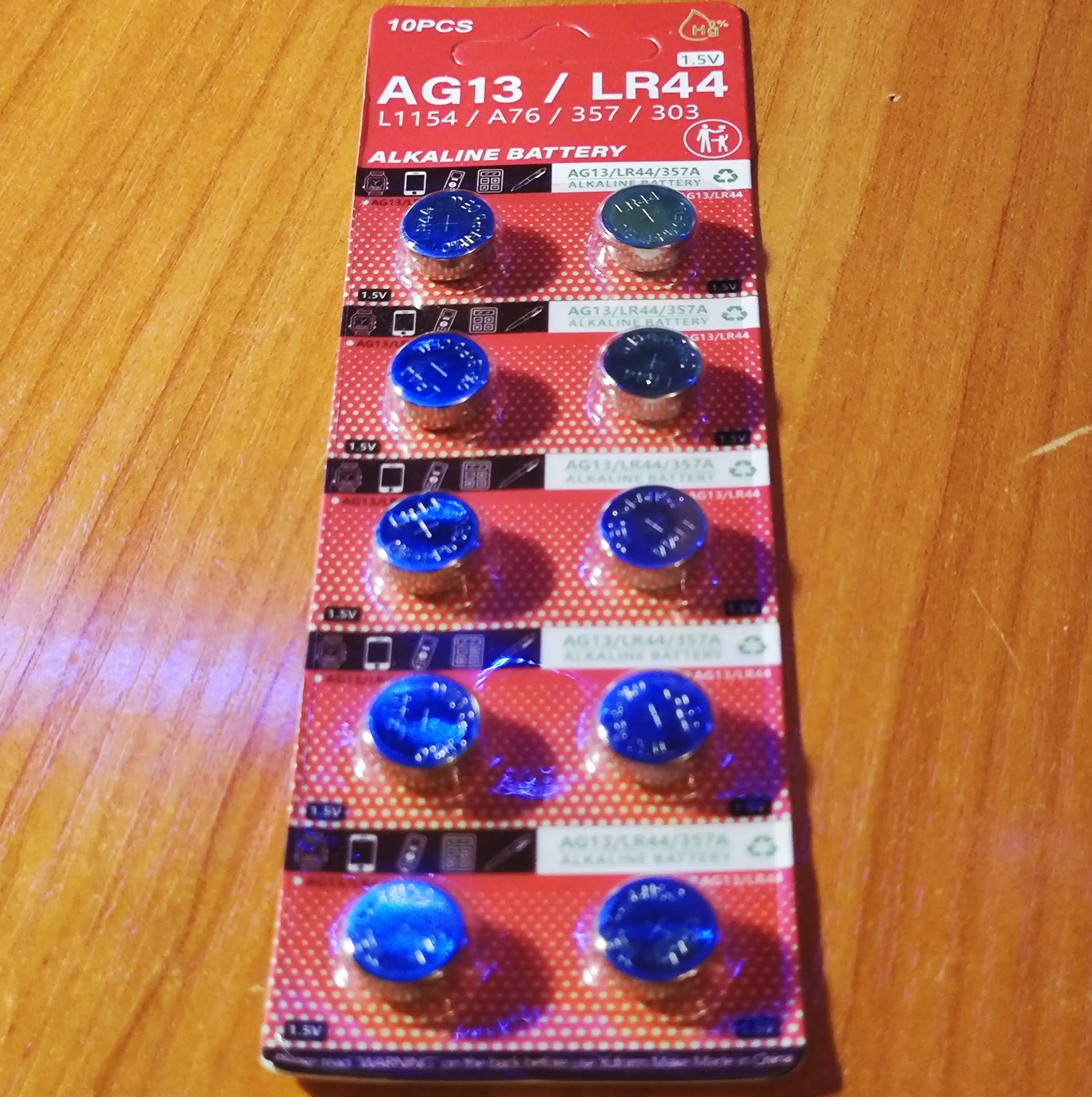 Алкалиновые батарейки дисковые Teknova LR44 AG13, 10 шт