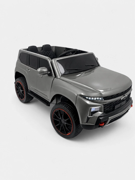 Bolalar elektromobili Chevrolet SUV, 2 o'rinli, kulrang