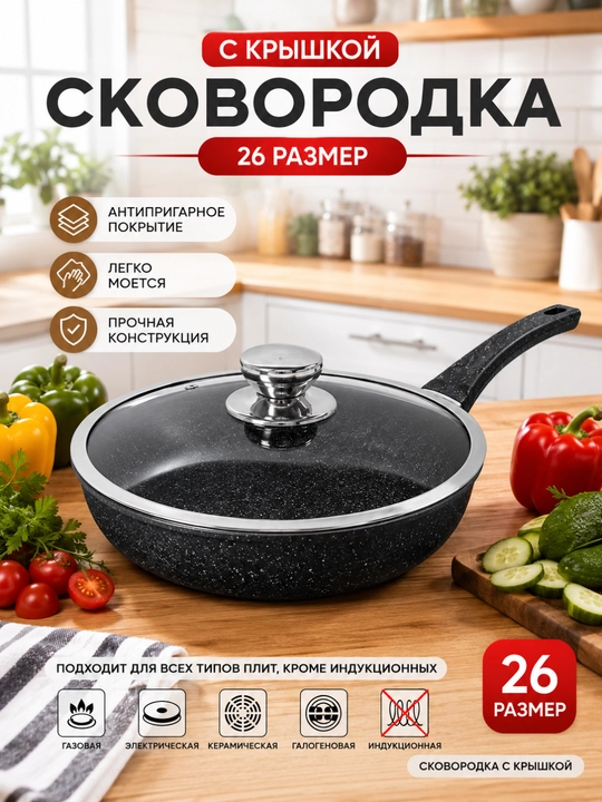 Сковородка с крышкой - 