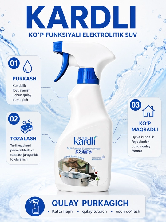 Kardli Multi-Function elektrolitik suv, purkagichli - 