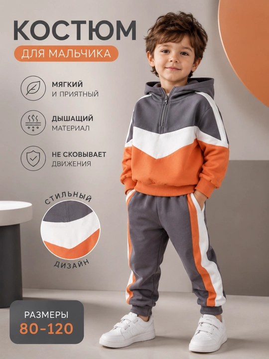 Bolalar sport kostyumi o‘g‘il va qiz bolalar uchun - 