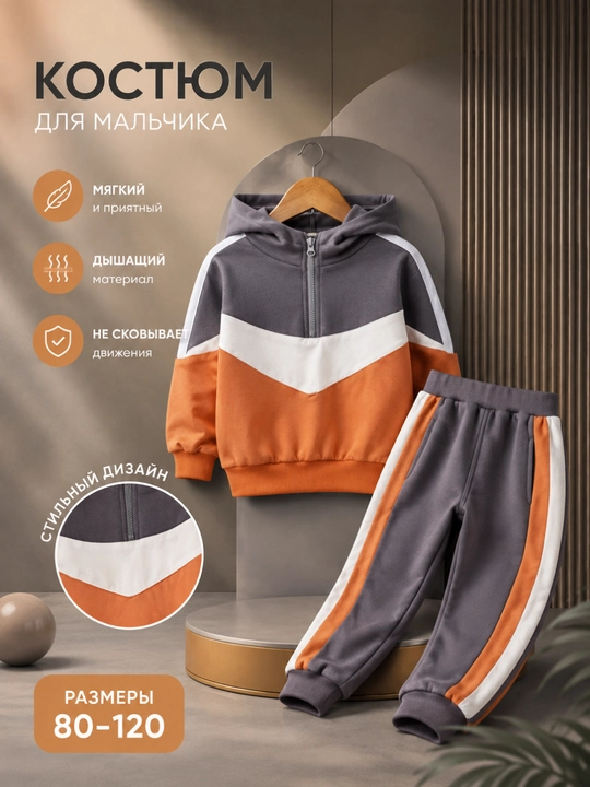 Детский спортивный костюм унисекс для мальчика и девочки