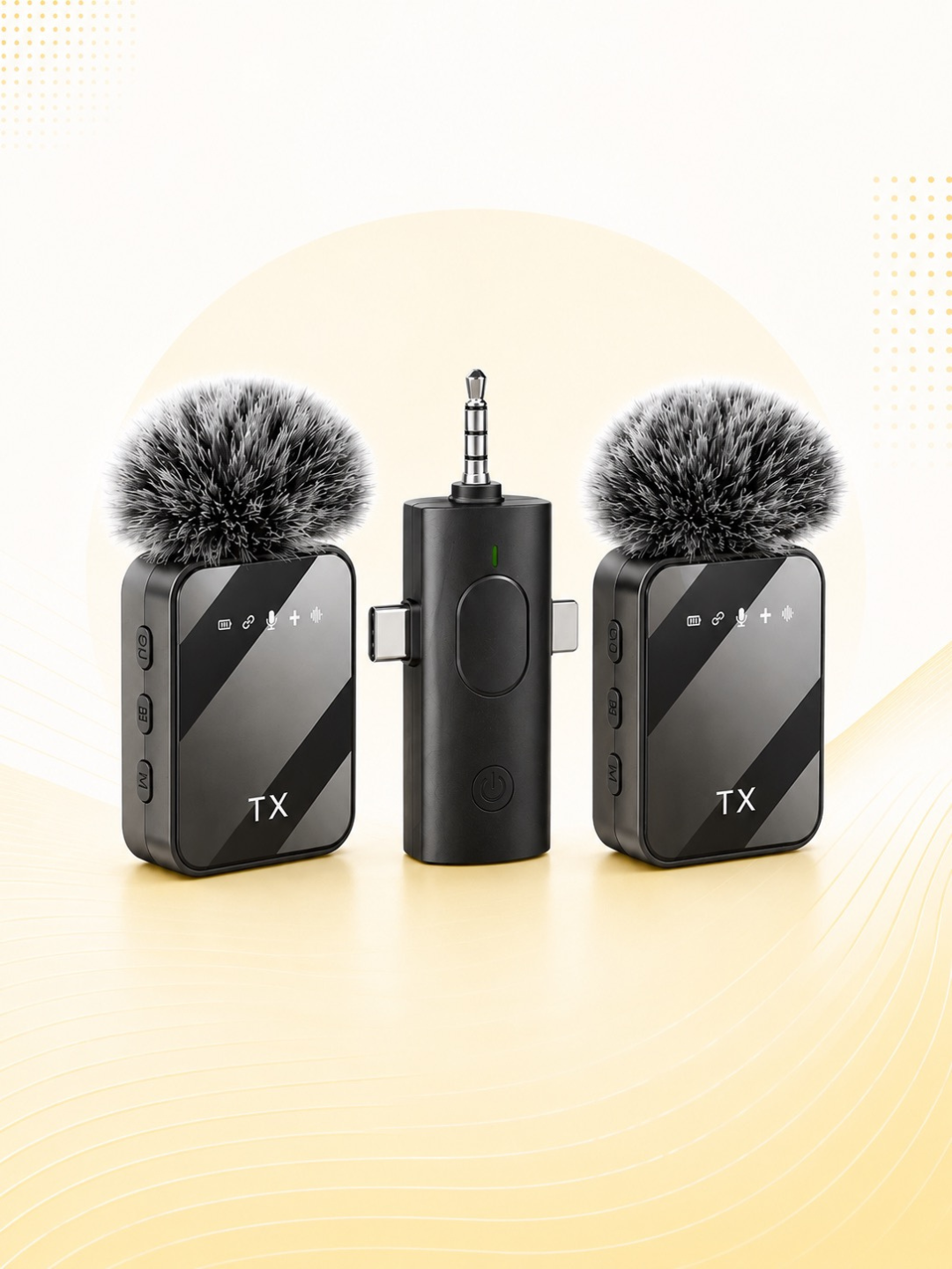 Simsiz petlichka mikrofon, kontent uchun mini mikrafon, tiniq ovoz, Type-C/Lightning