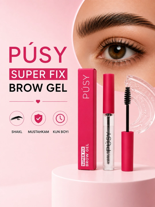 PUSY Super Brow Gel — qosh uchun gel, qoshni shakllantiruvchi va mustahkamlovchi - 