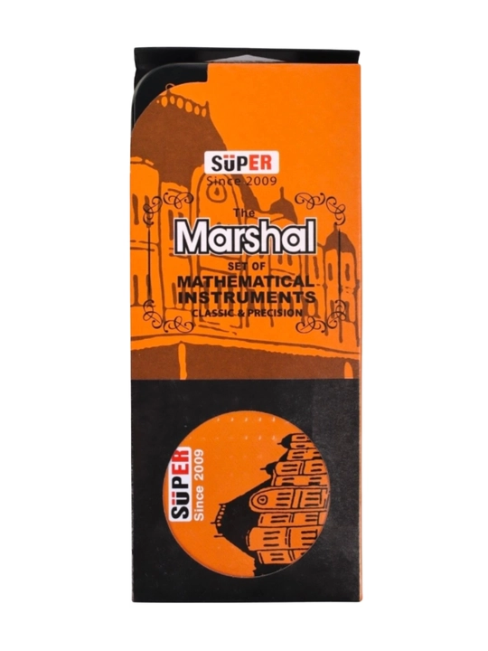 Набор чертёжных инструментов Super The Marshal, геометрический набор металлическом футляре - 