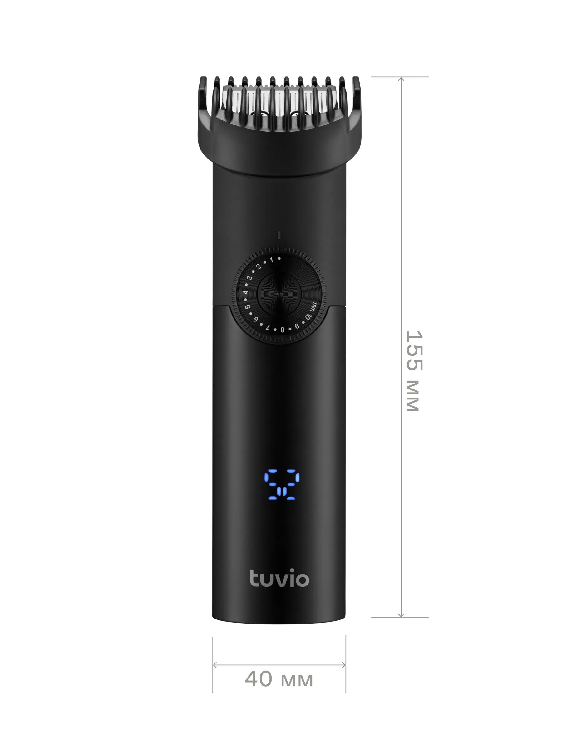 Машинка для стрижки волос, триммер с 3 насадками Tuvio HC-DA3BL, черный