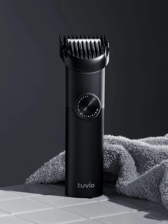 Машинка для стрижки волос, триммер с 3 насадками Tuvio HC-DA3BL, черный