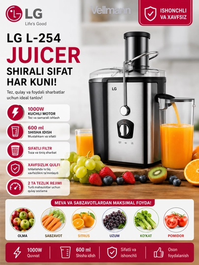 Elektr sharbat siqqich,sokovijimalka, oshxona kombayni, mikser, chopper, blender - 