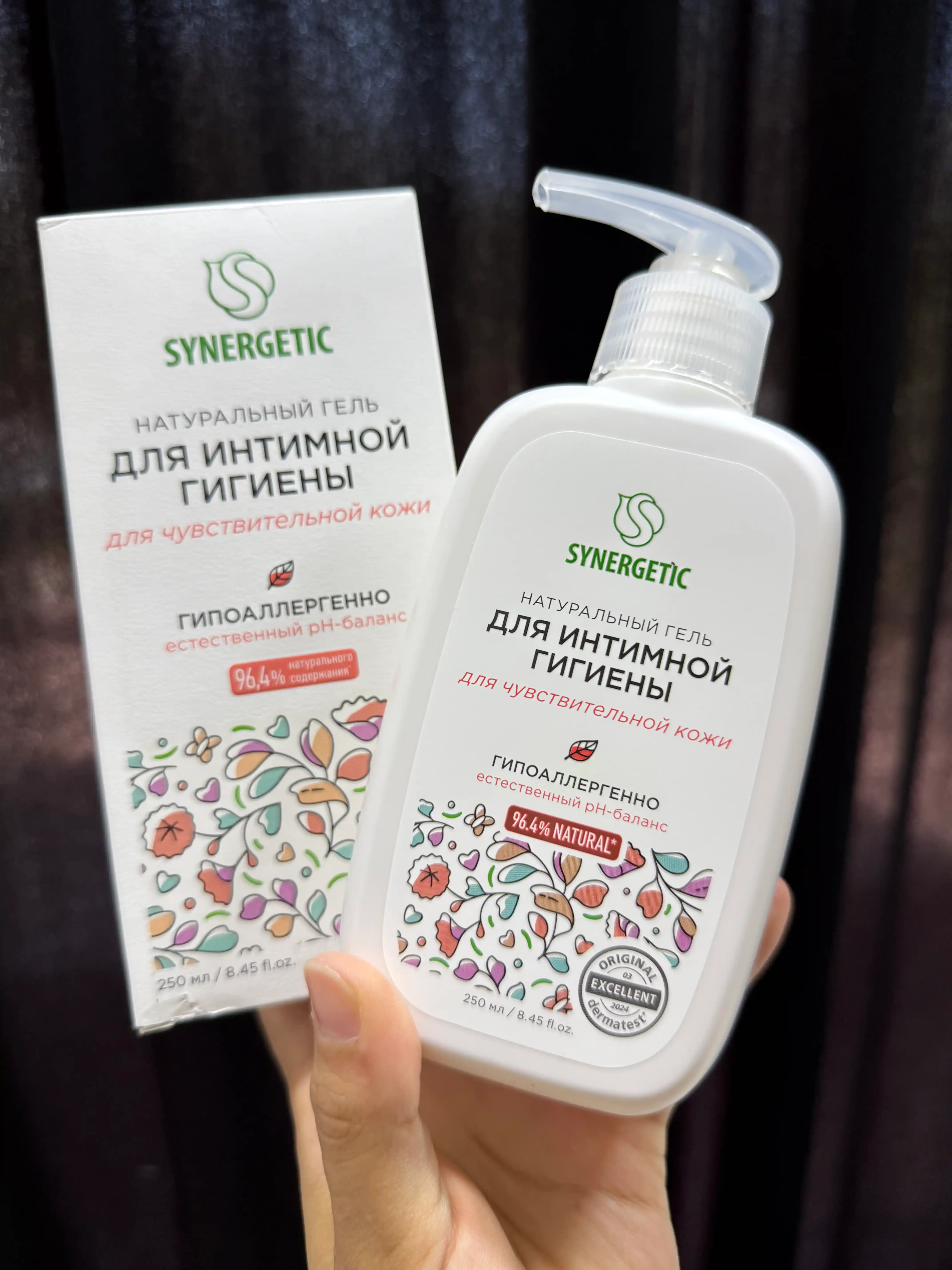 SYNERGETIC nozik teri uchun intim gigiyena geli, 250 ml