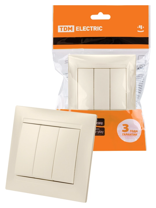 3 tugmachali o‘chirgich TDM ELECTRIC Lama fil suyagi / Ramkali uch tomonlama o‘chirgich
