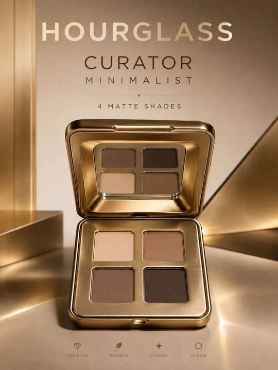Hourglass Curator Eyeshadow Palette Minimalist — ko‘z bo‘yoqlari paletkasi, 4 ta mat rang - 