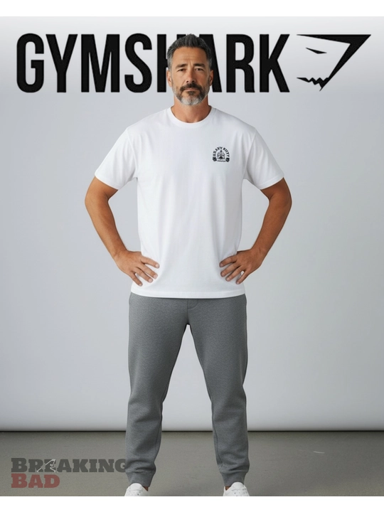 Gymshark Fitness erkaklar futbolkasi, print bilan