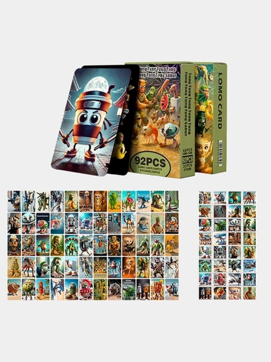 Lomo карты, 92 шт 60 карт + 32 стикера — футбол, баскетбол, супергерои