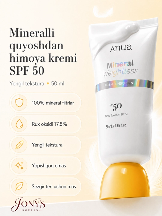 Anua SPF 50 — Yuz uchun quyoshdan himoya kremi va stiki, Matte / Mineral / Glow Stick - 
