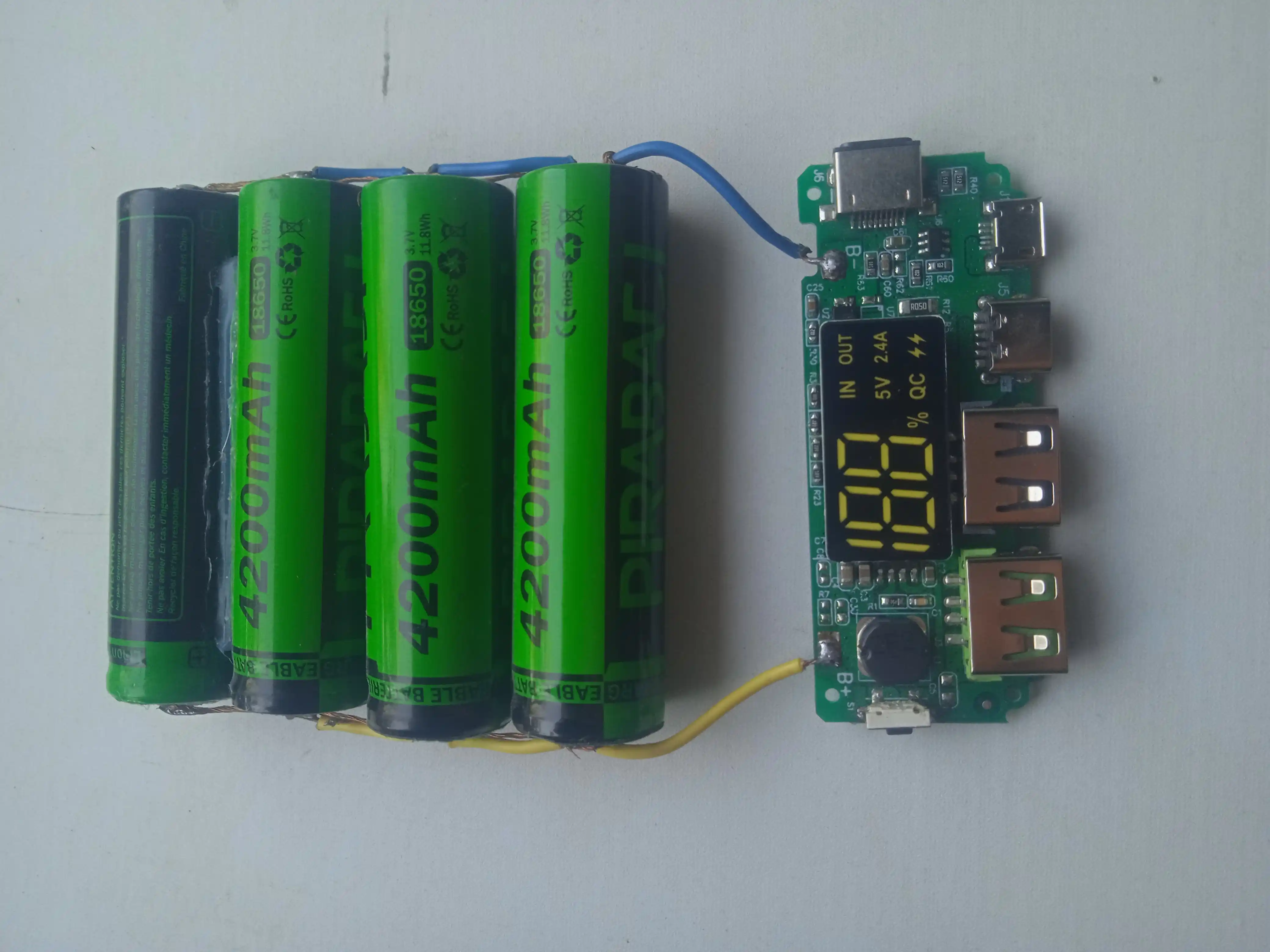 PowerBank H961-U moduli LED displeyli, 2*USB, 5V, 2.4A