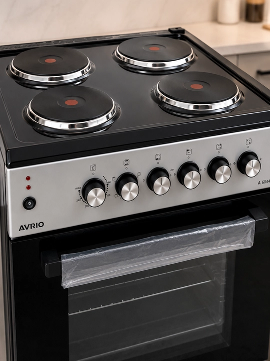 AVRIO AVR GS-A6043 электроплита 4 конфорки, духовка 70 л, 1 противня для дома, удобно дома