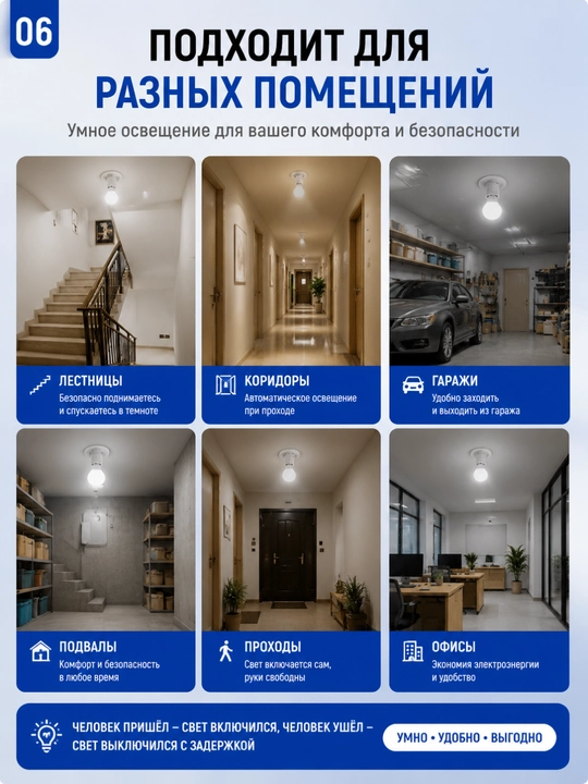 Infraqizil sensorli E27 poydevor, aqlli o‘chirgich