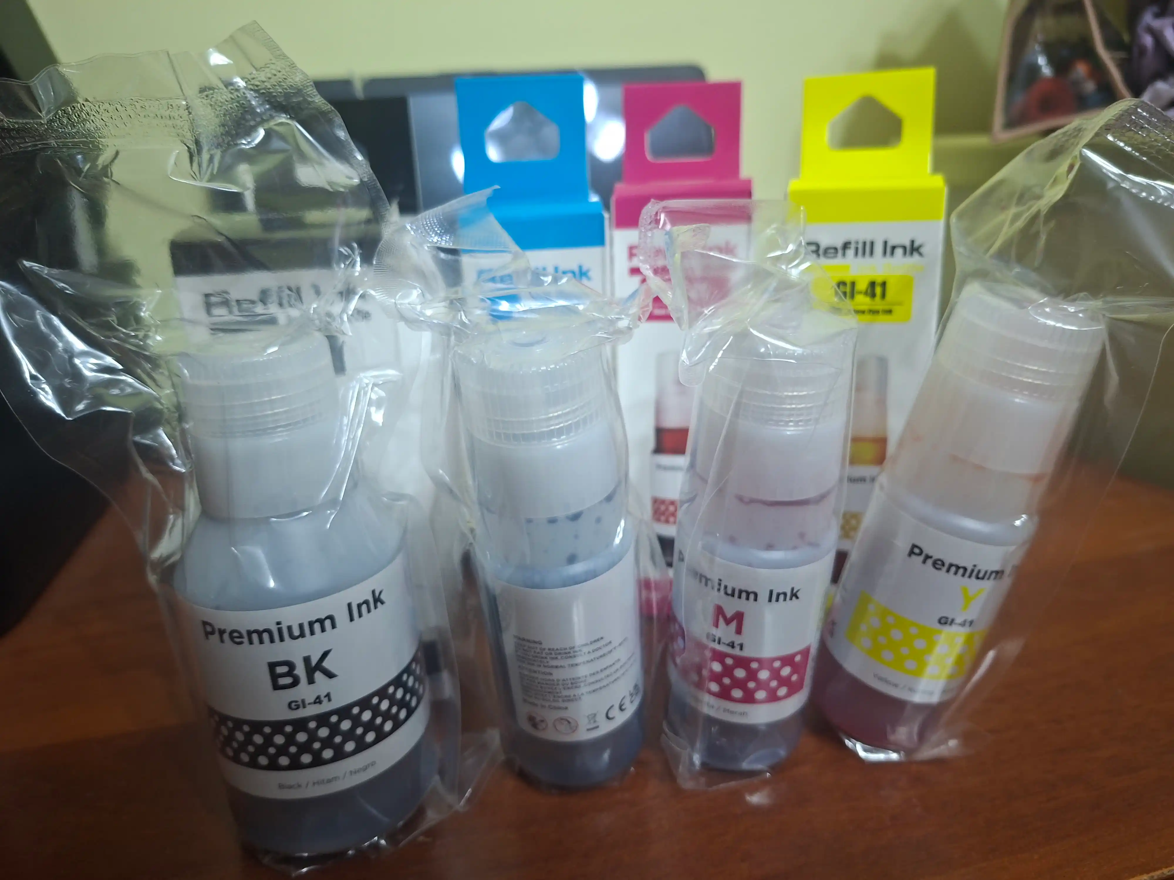 Чернилы Canon GI-41 G1420, G2420, G2430, G3420, 3430, G3460, 4 цвета + 1 черный в подарок
