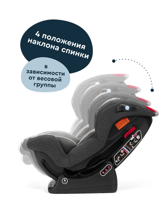 JUNION Zumi avtomobil o‘rindig‘i 0+/1/2 guruhi 0-25 kg, to‘q-kulrang