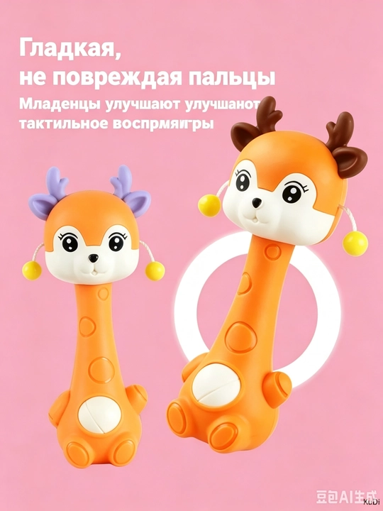 Прорезыватель для зубов с погремушкой, силиконовая развивающая игрушка для малышей