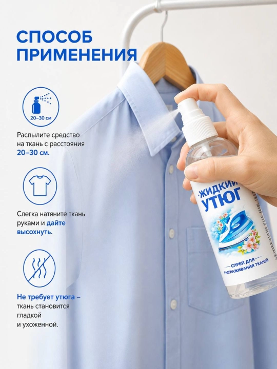 Matolarni tekislash uchun «Suyuq dazmol» spreyi, 100 ml