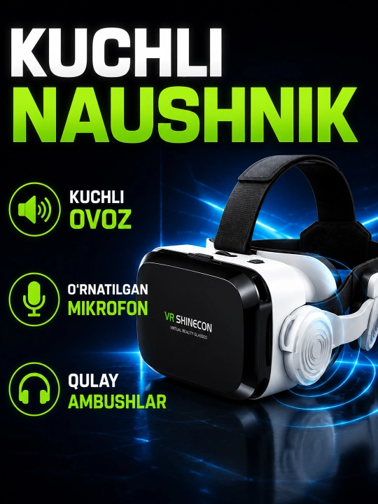 VR SHINECON G04BS 3D VR-очки виртуальной реальности со встроенными наушниками и микрофон