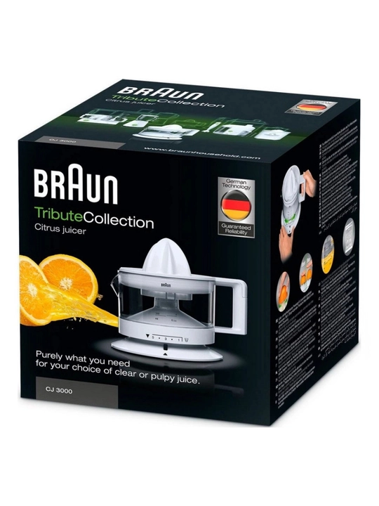 Sitrus mevalar uchun elektr sharbat chiqargich Braun CJ3000WH, 20 Vt, 350 ml