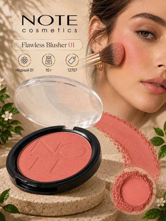 Rumyana Note Flawless Blusher 01, 02, 04, 10 g - 