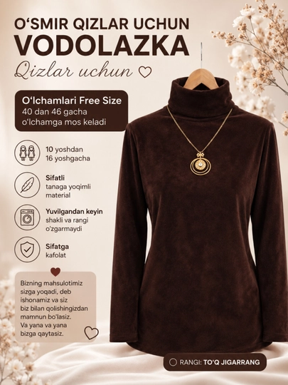 Ayollar sviteri, ayollar kiyimi, Free Size 42-48, yuqori sifat va qulaylik, Ecoshop - 