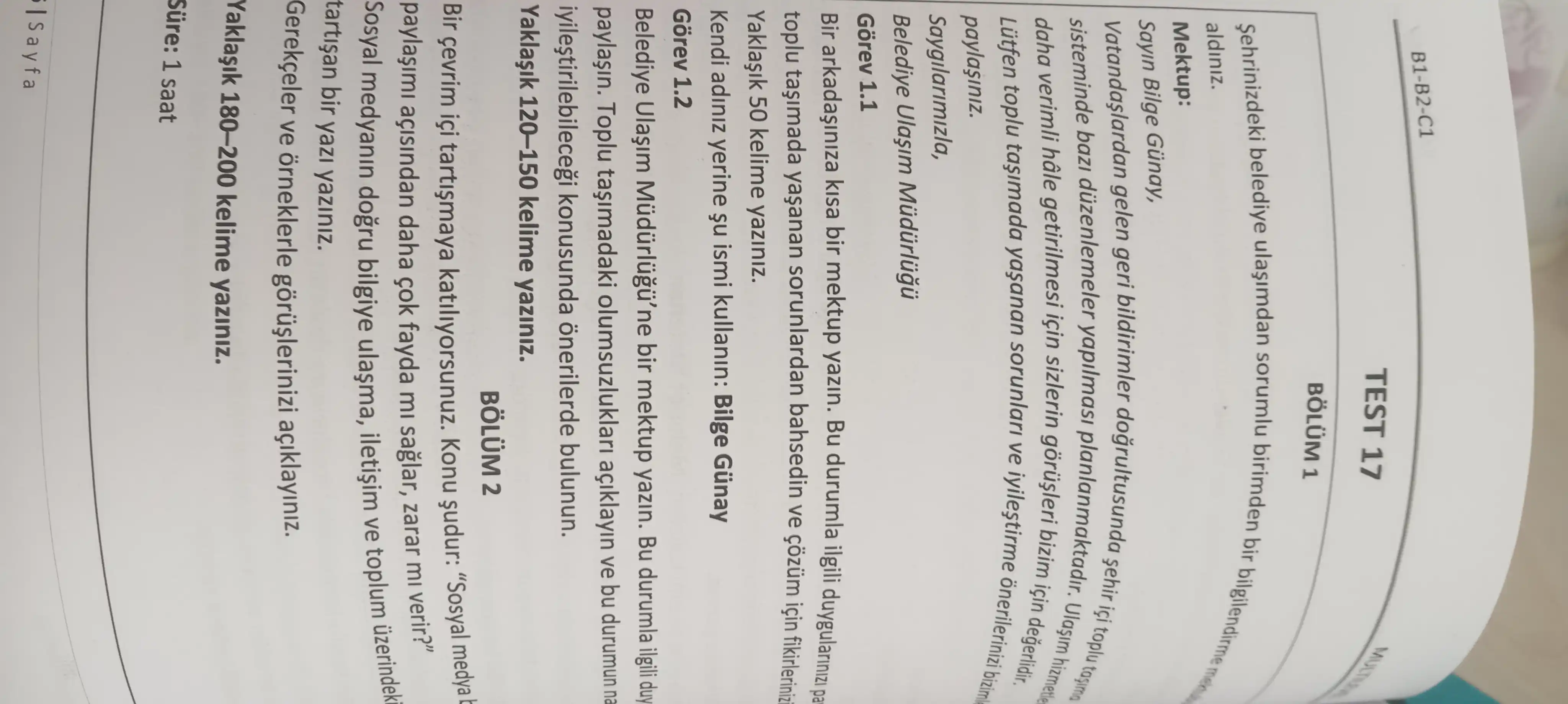 CEFR B1, B2, C1 uchun turk tilidagi Sinav Multilevel, Dinleme, Okuma, Yazma, Konusma kitob