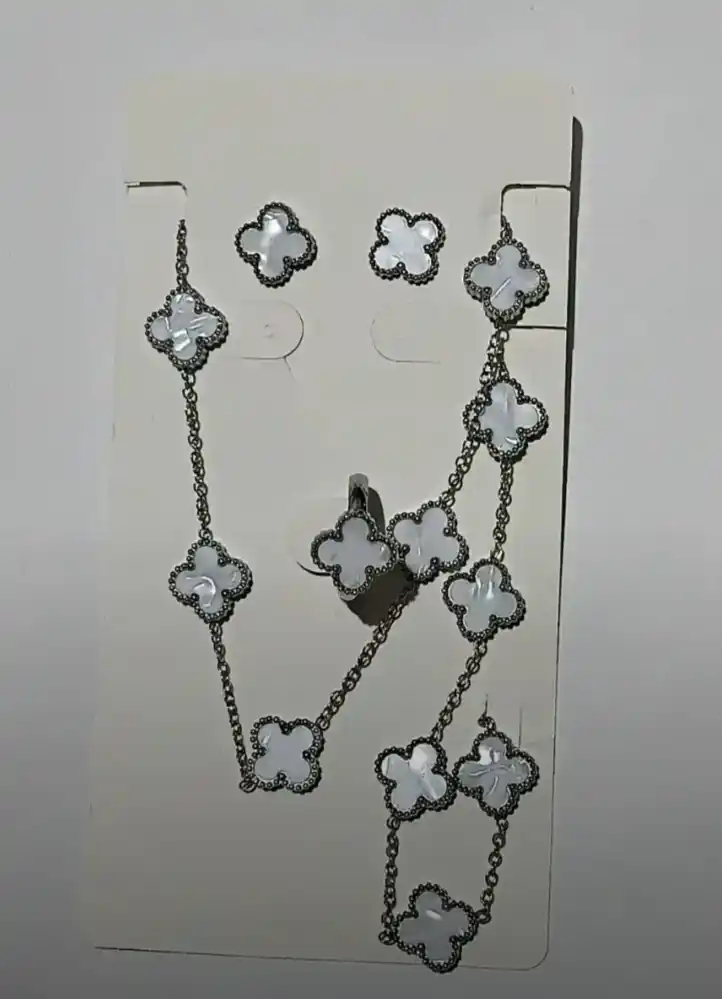 Ayollar, qizlar uchun premium 4 tasi 1 da to‘plam, zanjir, uzuk (16-20), bujiteriya, Van Cleef